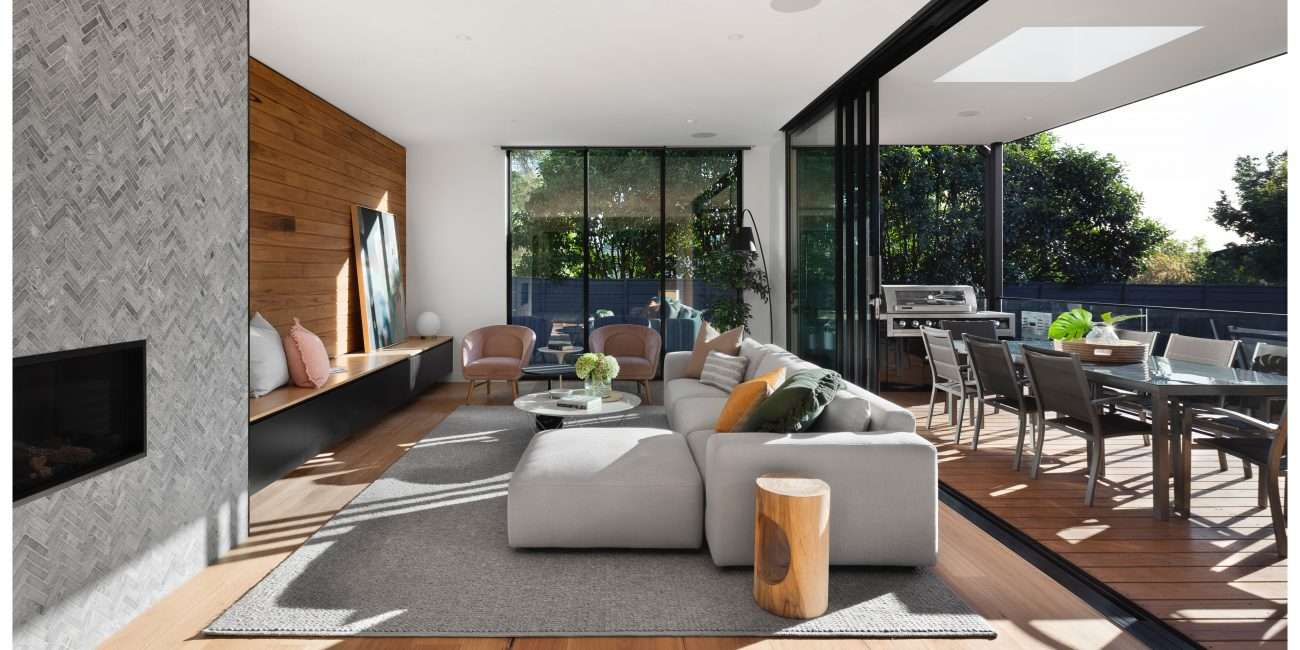 Neues Wohnkonzept mit unterschiedlichen Materialien